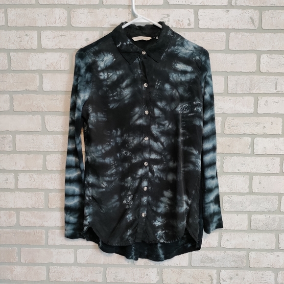 Soft Surrounding Womens Tie Dye Tunic Long Sleeve Shirt Size S - Picture 2 of 7